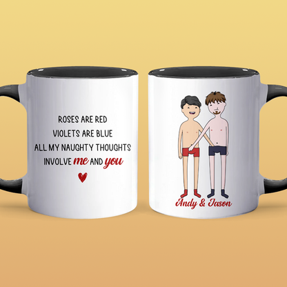 Naughty Thoughts - Personalized Accent Mug