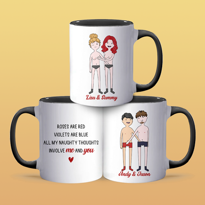 Naughty Thoughts - Personalized Accent Mug