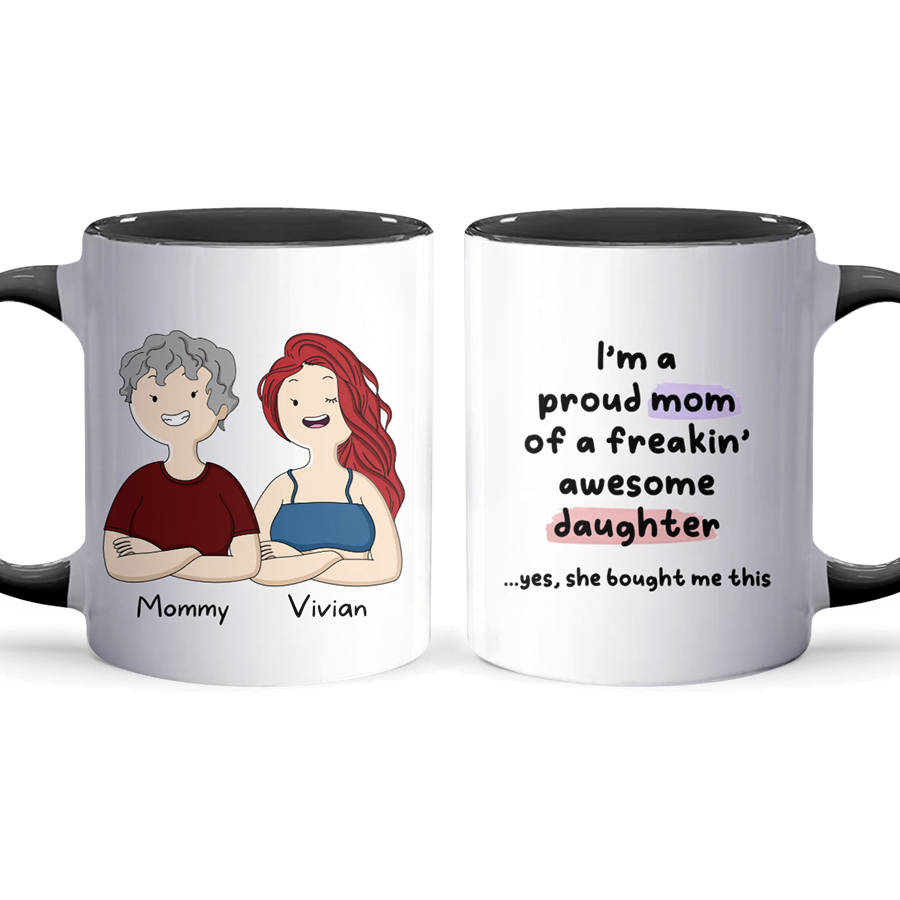 Proud Mom - Personalized Accent Mug