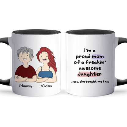 Proud Mom - Personalized Accent Mug