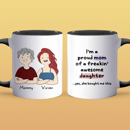 Proud Mom - Personalized Accent Mug