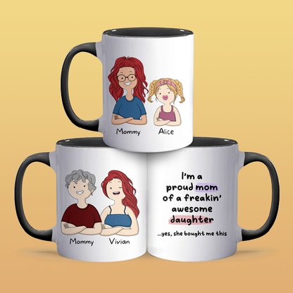 Proud Mom - Personalized Accent Mug