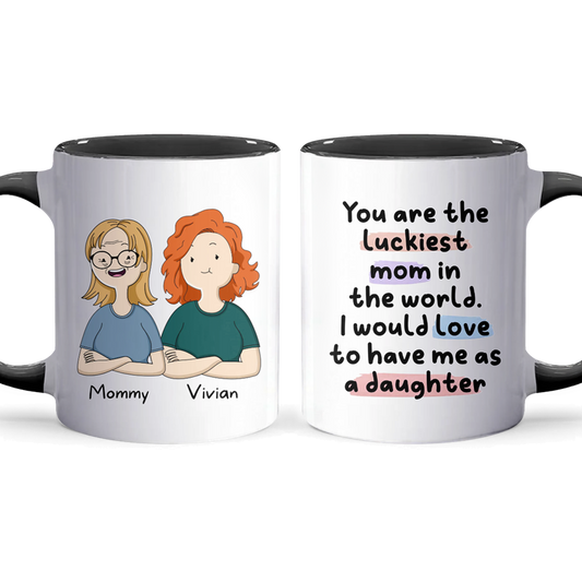 Luckiest Mom - Personalized Accent Mug