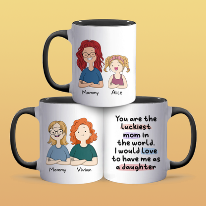 Luckiest Mom - Personalized Accent Mug