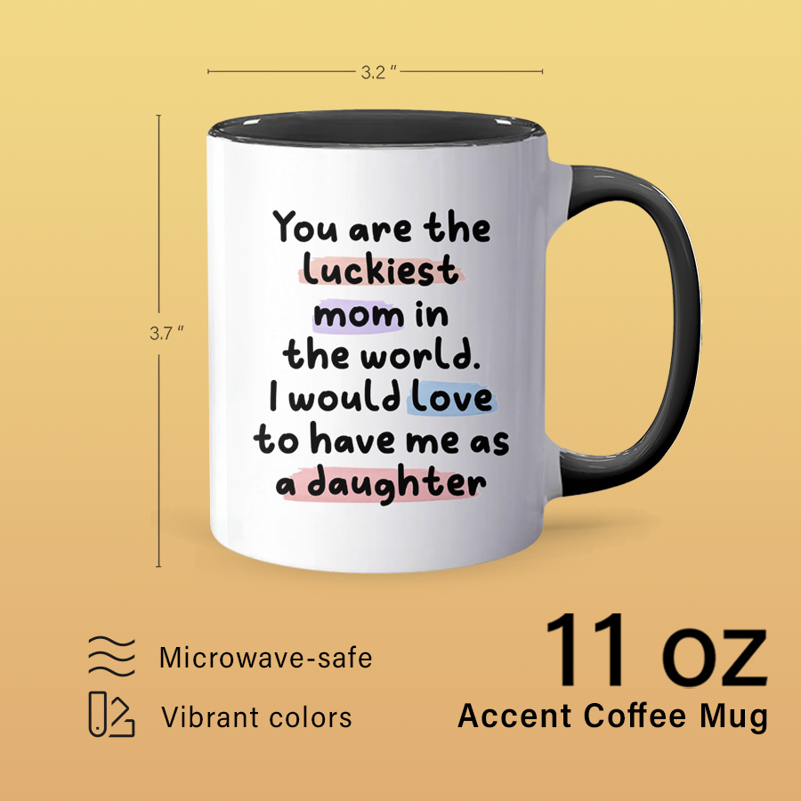 Luckiest Mom - Personalized Accent Mug