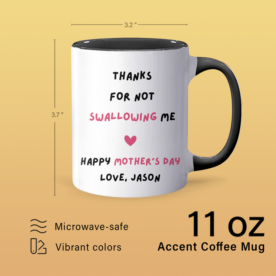 Thanks For - Personalized Accent Mug