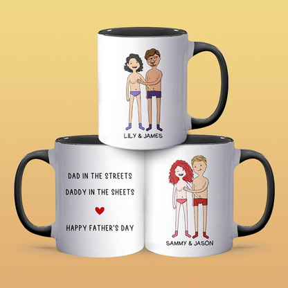 Dad In The Streets - Personalized Accent Mug