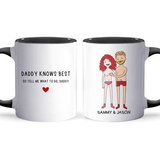 Daddy Knows Best - Personalized Accent Mug