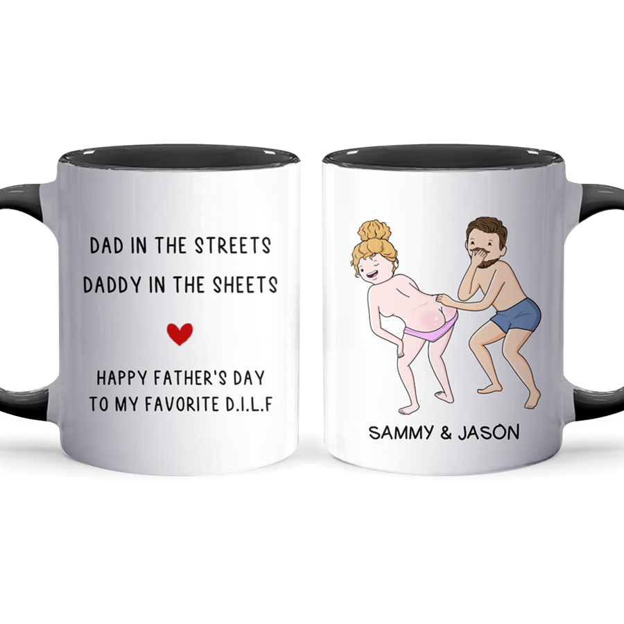 Dad In The Streets - Personalized Accent Mug