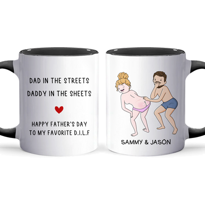 Dad In The Streets - Personalized Accent Mug