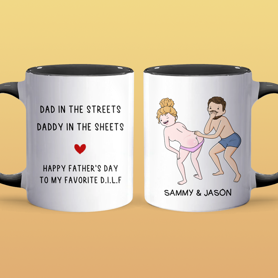 Dad In The Streets - Personalized Accent Mug