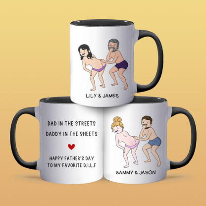 Dad In The Streets - Personalized Accent Mug