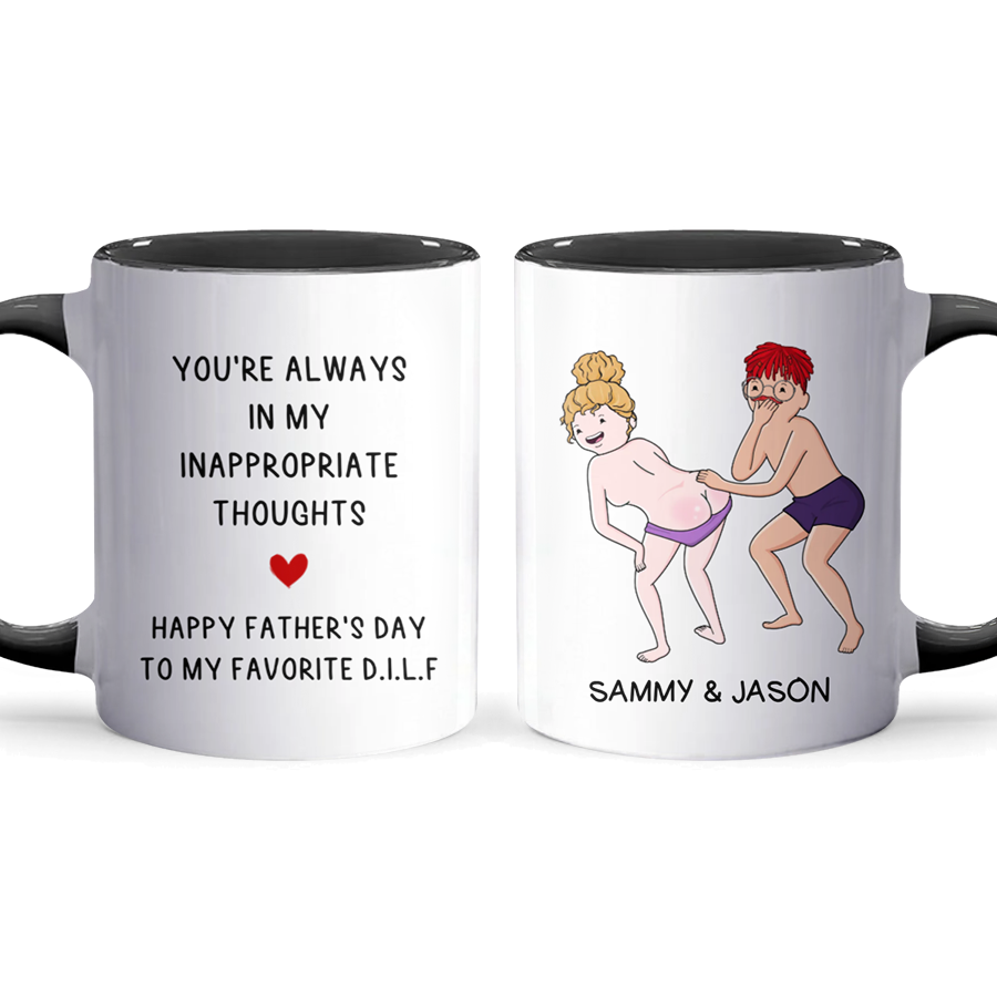 Inappropriate Thoughts - Personalized Accent Mug