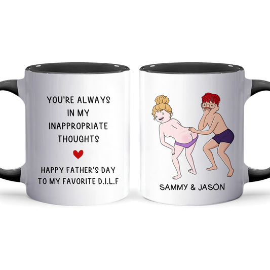 Inappropriate Thoughts - Personalized Accent Mug