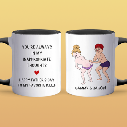 Inappropriate Thoughts - Personalized Accent Mug