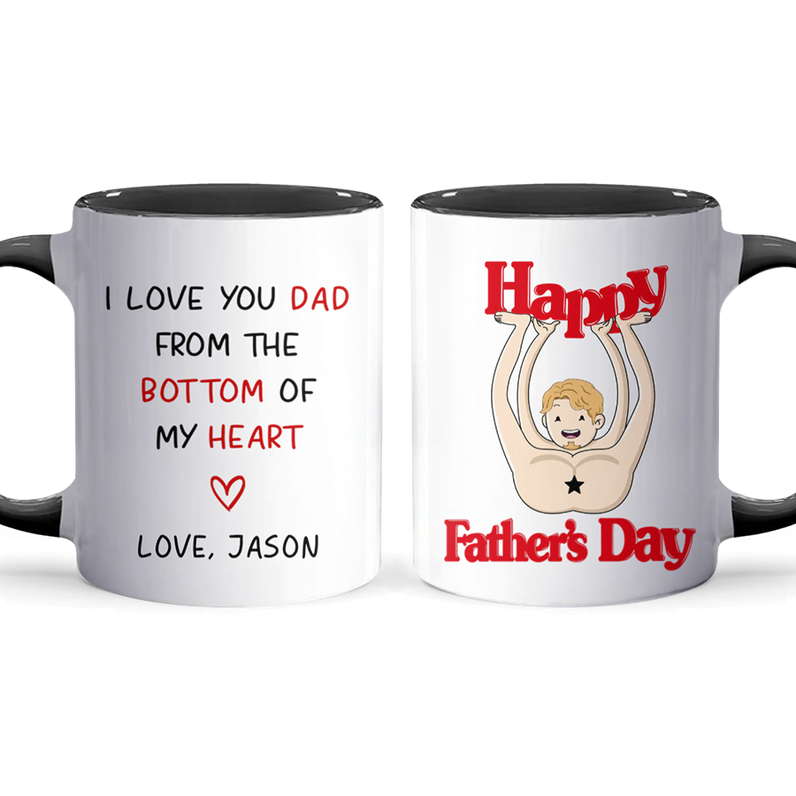 Bottom Of My Heart - Personalized Accent Mug