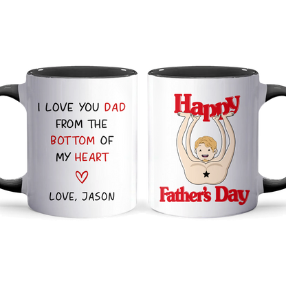 Bottom Of My Heart - Personalized Accent Mug