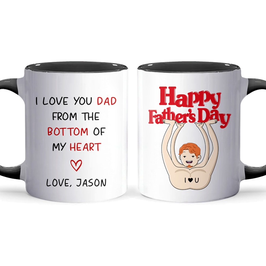 Bottom Of My Heart - Personalized Accent Mug