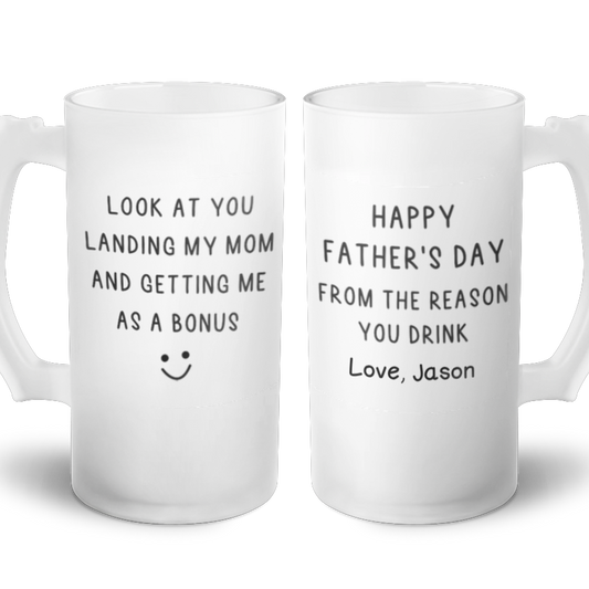 Reason You Drink - Frosted Glass Beer Mug