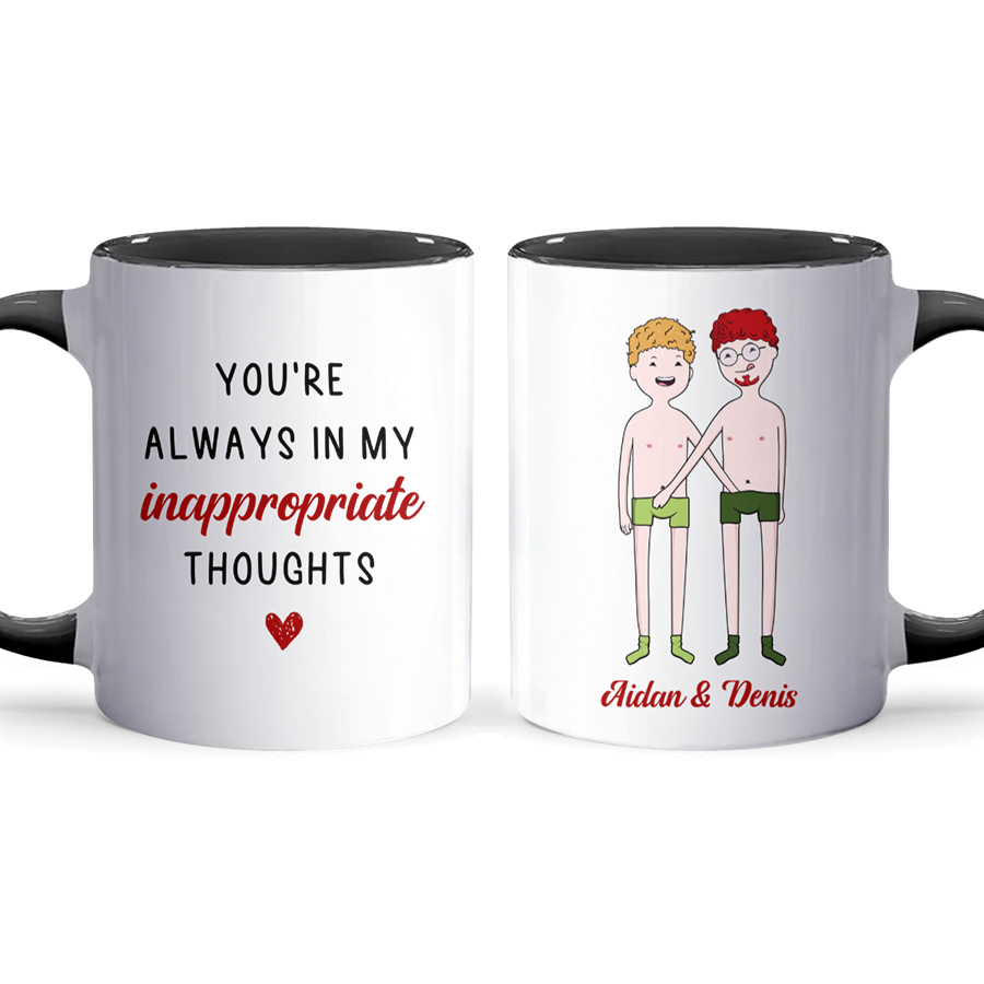 Inappropriate Thoughts - Personalized Accent Mug