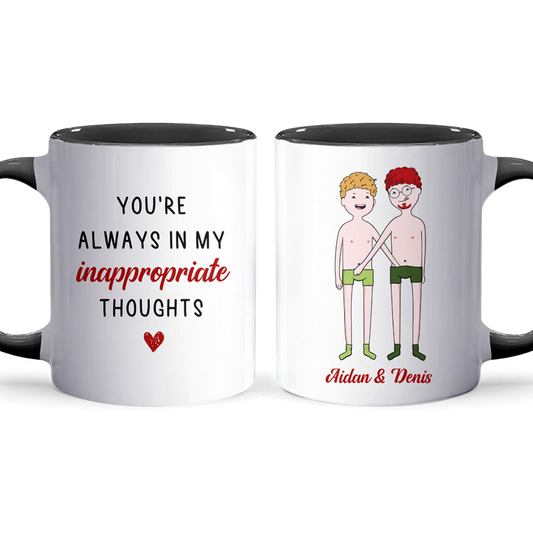 Inappropriate Thoughts - Personalized Accent Mug