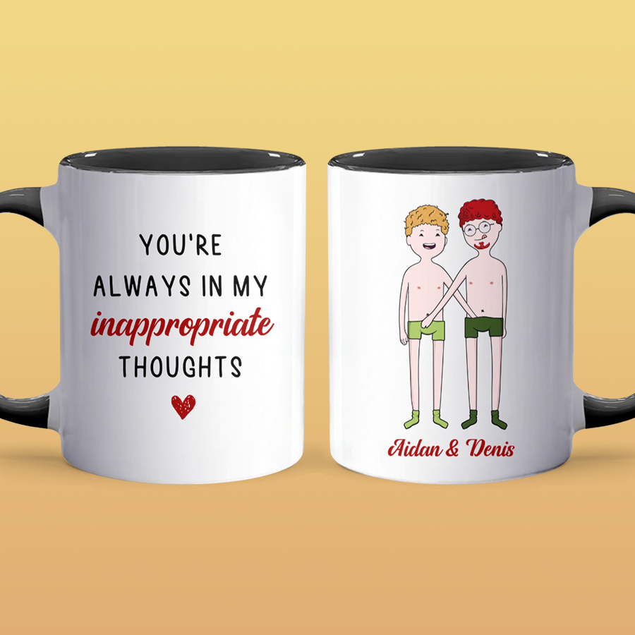 Inappropriate Thoughts - Personalized Accent Mug