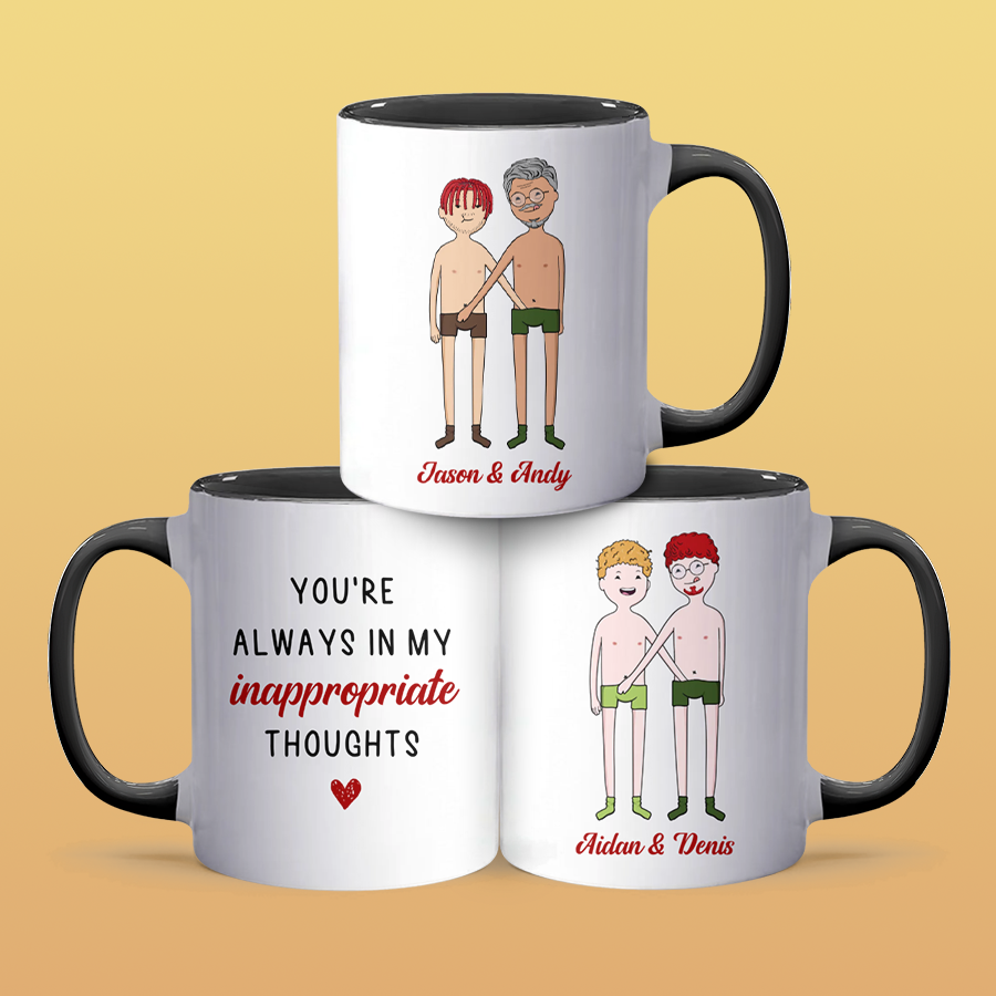 Inappropriate Thoughts - Personalized Accent Mug