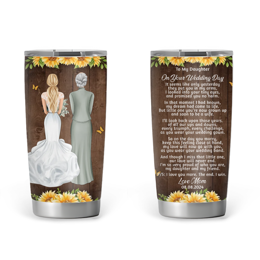 On Your Wedding Day - Personalized 20oz Tumbler