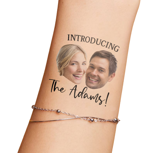 Wedding Custom Groom Bride Face Temporary Tattoo