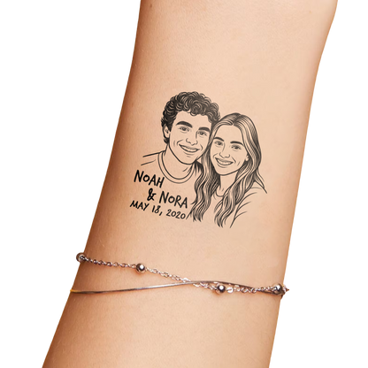Wedding Custom Bride Groom Face Temporary Tattoo
