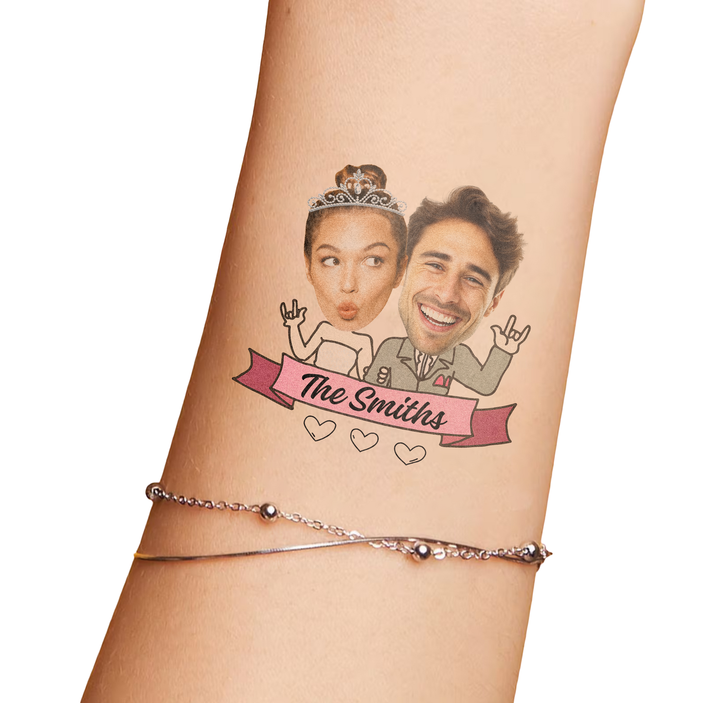 Wedding Custom Groom Bride Face Temporary Tattoo