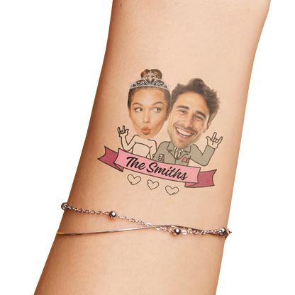 Wedding Custom Groom Bride Face Temporary Tattoo