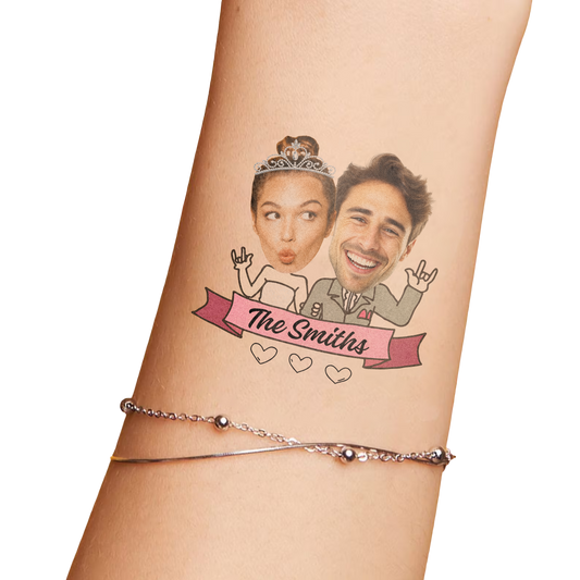 Wedding Custom Groom Bride Face Temporary Tattoo