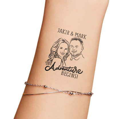 Wedding Custom Bride Groom Face Temporary Tattoo