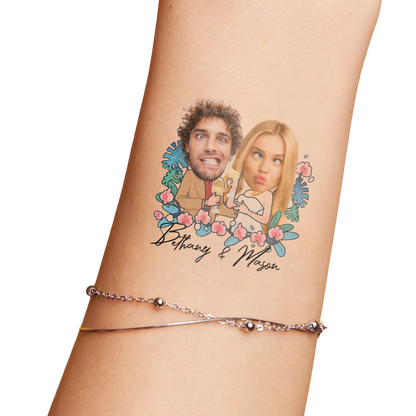Wedding Custom Groom Bride Face Temporary Tattoo