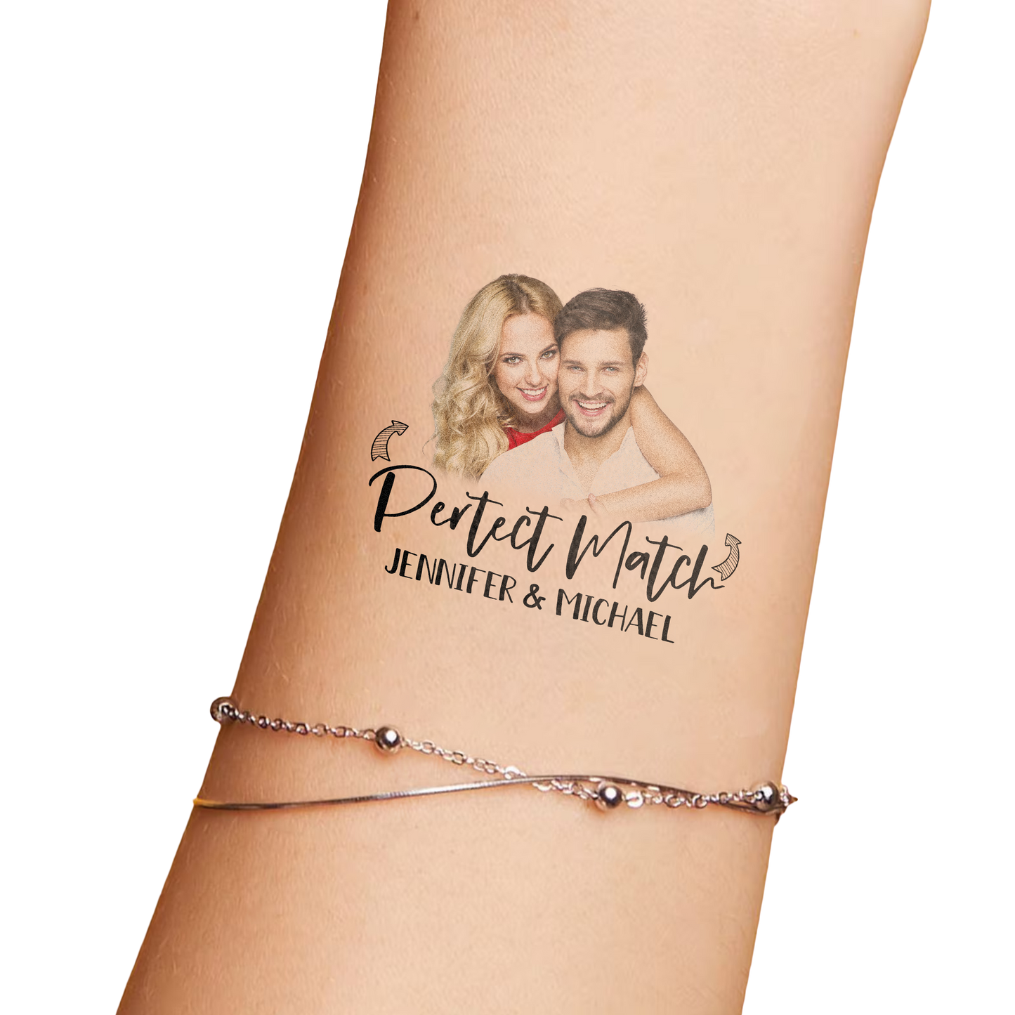 Wedding Custom Groom Bride Face Temporary Tattoo