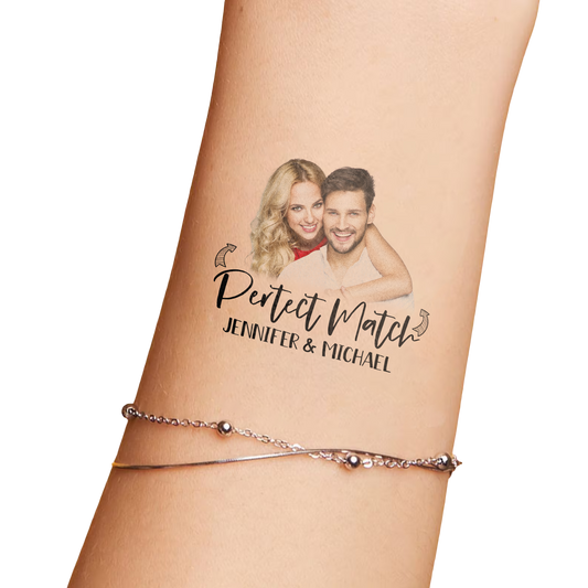 Wedding Custom Groom Bride Face Temporary Tattoo