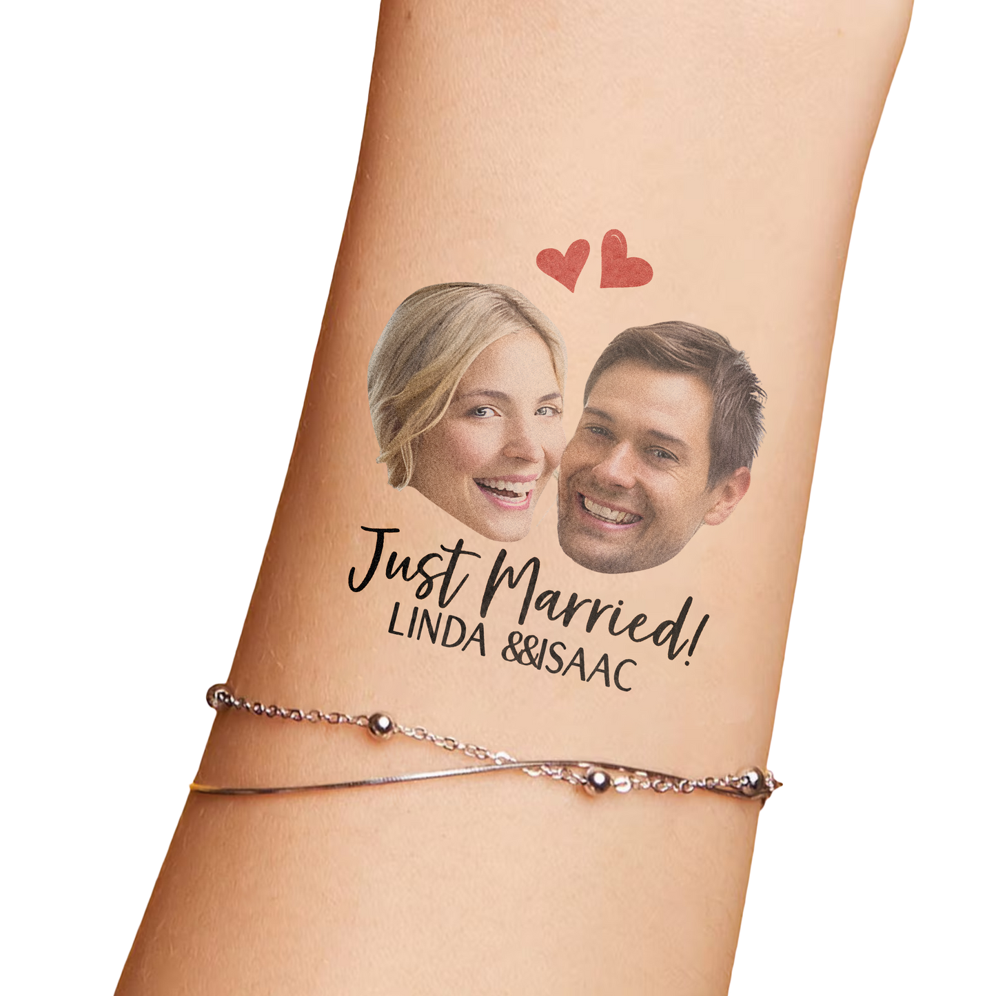 Wedding Custom Groom Bride Face Temporary Tattoo