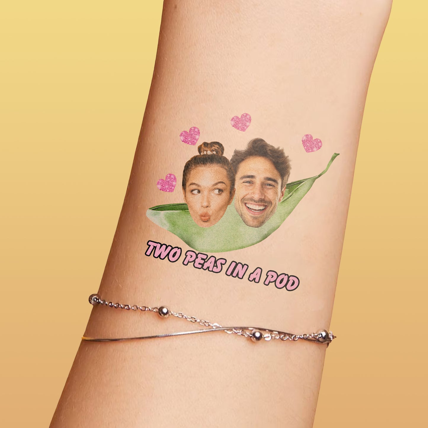 Wedding Custom Groom Bride Face Temporary Tattoo