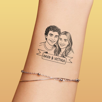 Wedding Custom Bride Groom Face Temporary Tattoo