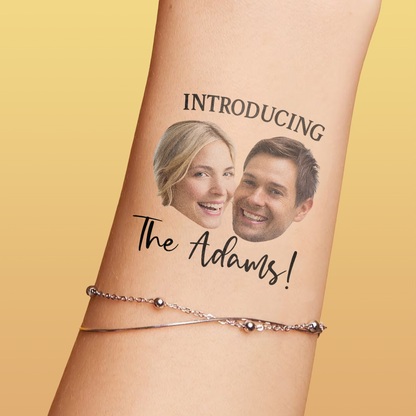 Wedding Custom Groom Bride Face Temporary Tattoo