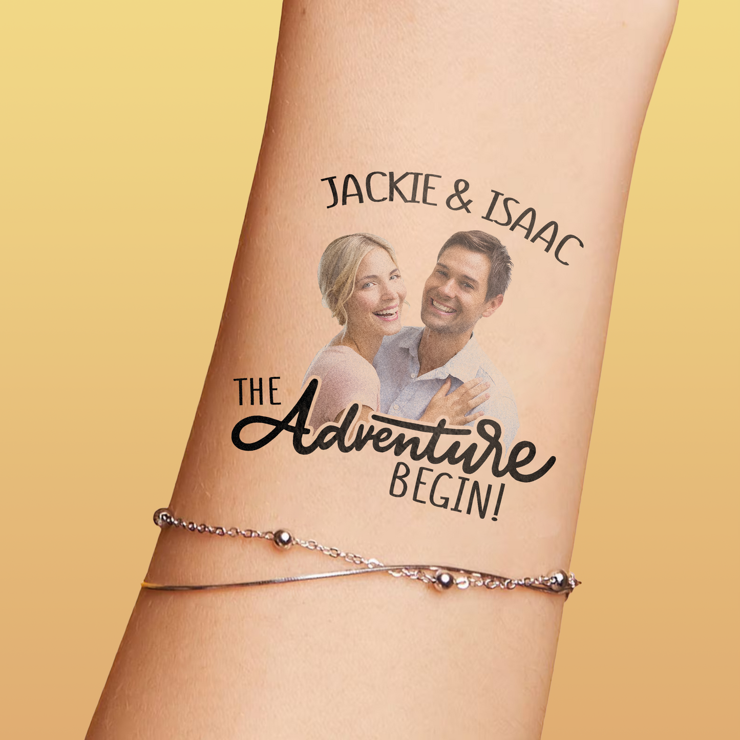 Wedding Custom Groom Bride Face Temporary Tattoo