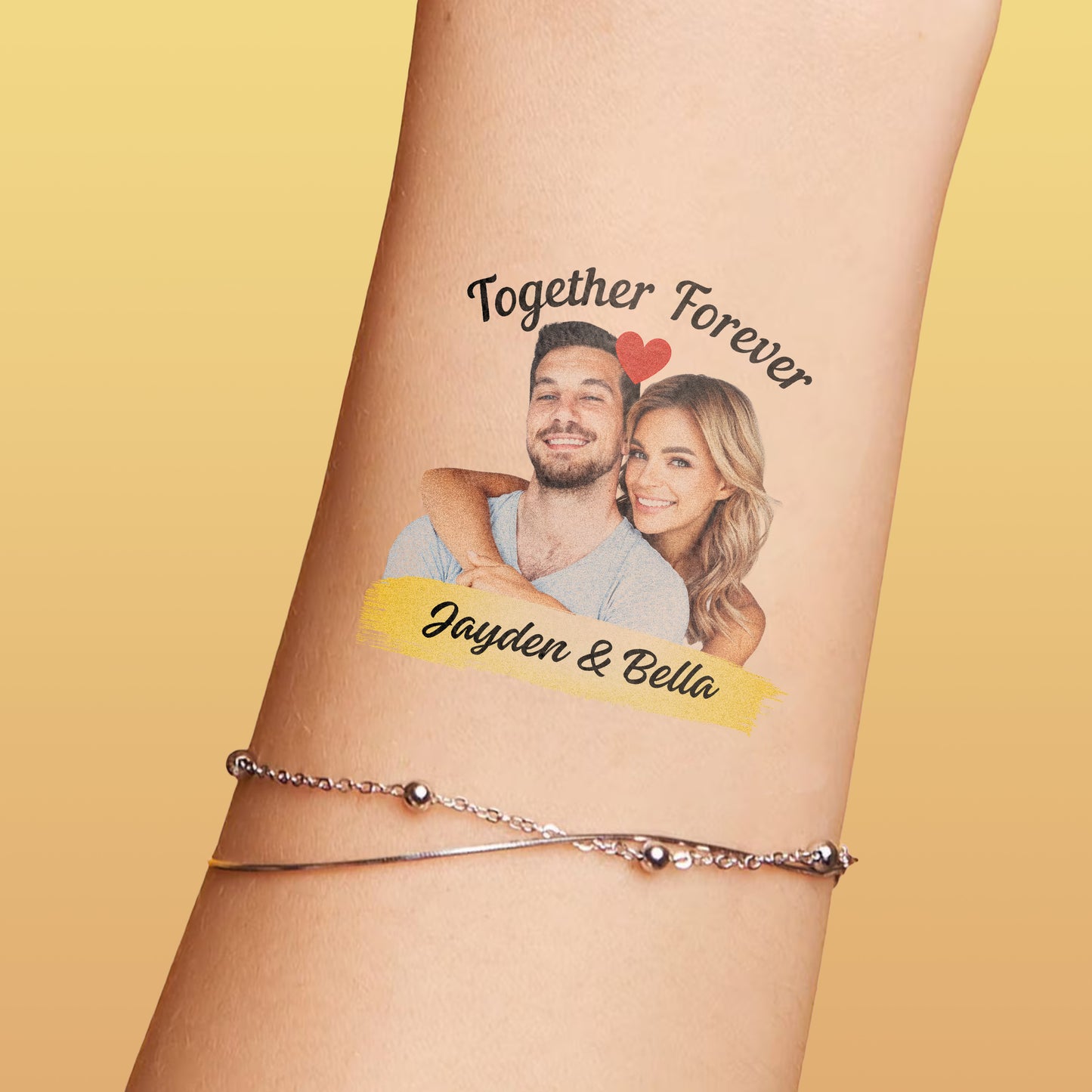 Wedding Custom Groom Bride Face Temporary Tattoo