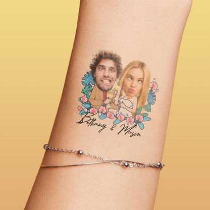Wedding Custom Groom Bride Face Temporary Tattoo
