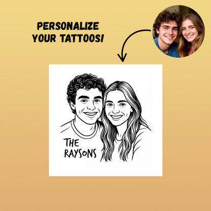 Wedding Custom Bride Groom Face Temporary Tattoo
