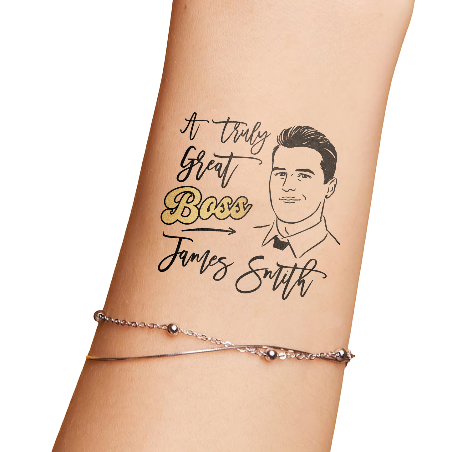 Truly Great Custom Boss Face Temporary Tattoo
