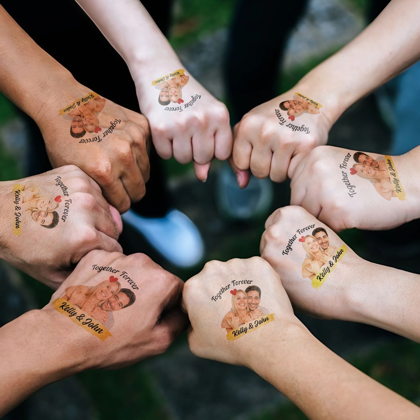 Wedding Custom Groom Bride Face Temporary Tattoo