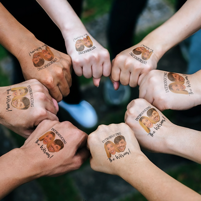 Wedding Custom Groom Bride Face Temporary Tattoo