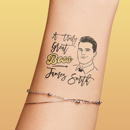 Truly Great Custom Boss Face Temporary Tattoo