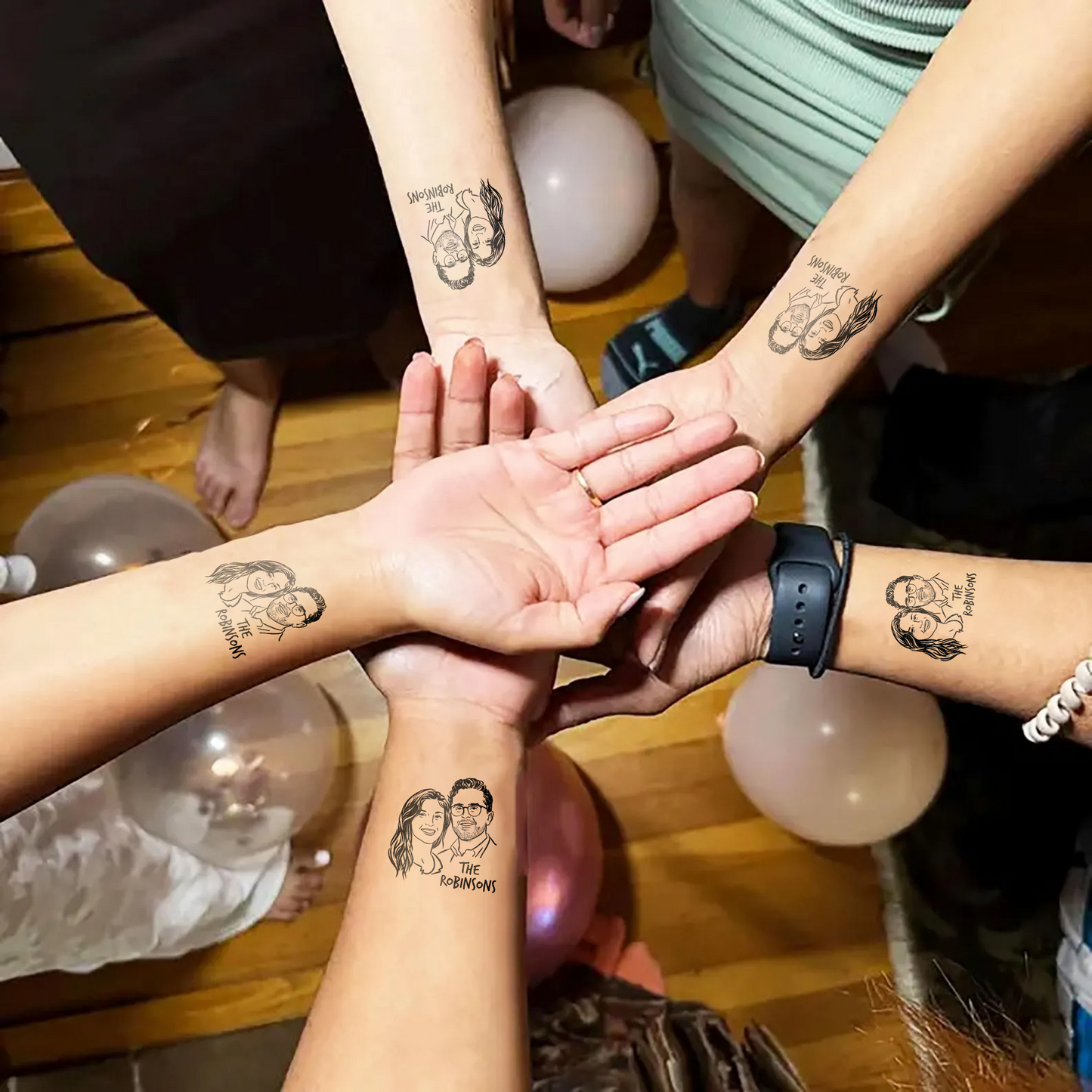 Wedding Custom Bride Groom Face Temporary Tattoo